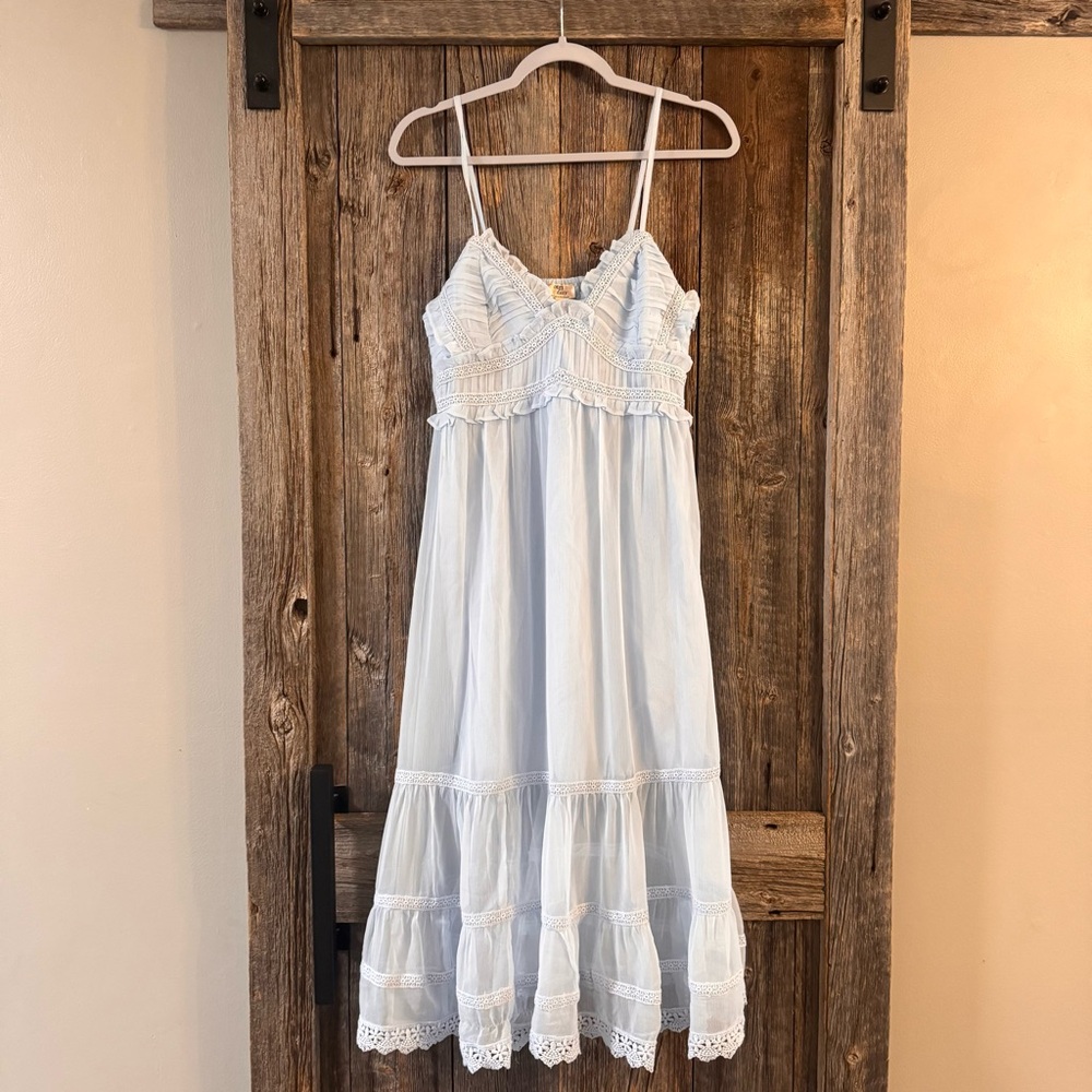 Dizzy Lizzy NWT Cottagecore Lace Tiered Sundress | Prairie Babydoll Dress - Picture 2 of 11